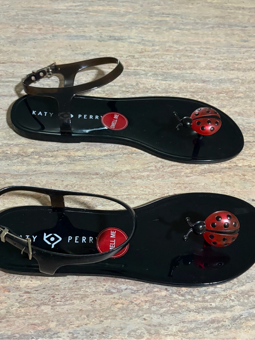Katy Perry Collections The Geli Black Jelly Sandals with Red Ladybug - Picture 4 of 12